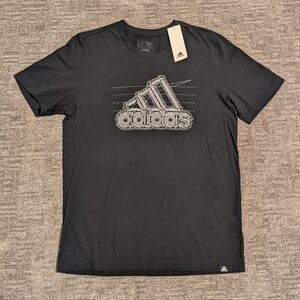 Adidas Black Growth Badge Regular Fit Short Sleeve Tee Medium